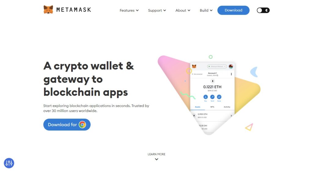 metamask.io home page > download the app and set up your crypto wallet
